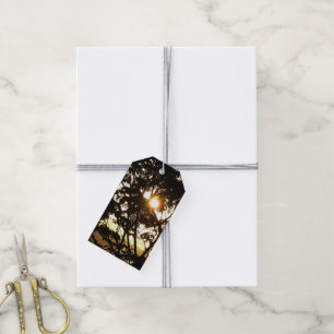 Sunset Through Trees I Tropical Photography Gift Tags