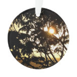 Sunset Through Trees I Tropical Photography Ornament
