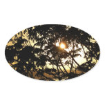 Sunset Through Trees I Tropical Photography Oval Sticker