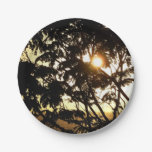 Sunset Through Trees I Tropical Photography Paper Plate