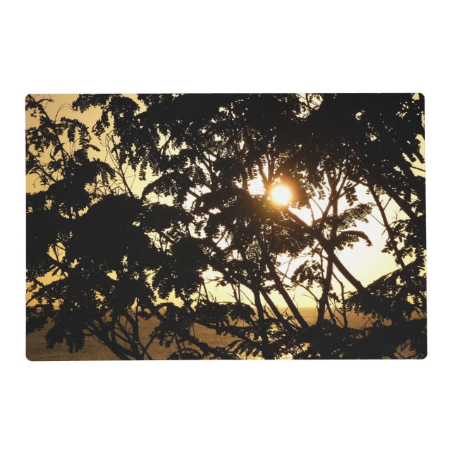 Sunset Through Trees I Tropical Photography Placemat (Front)