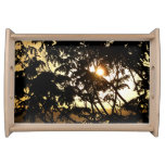 Sunset Through Trees I Tropical Photography Serving Tray