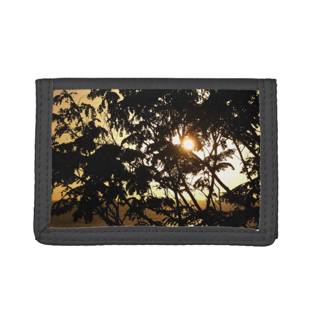 Sunset Through Trees I Tropical Photography Trifold Wallet (Front)