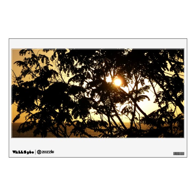 Sunset Through Trees I Tropical Photography Wall Decal (Front)