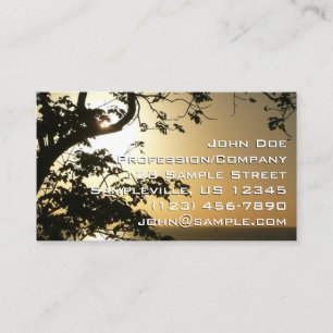 Sunset Through Trees II Tropical Photography Business Card