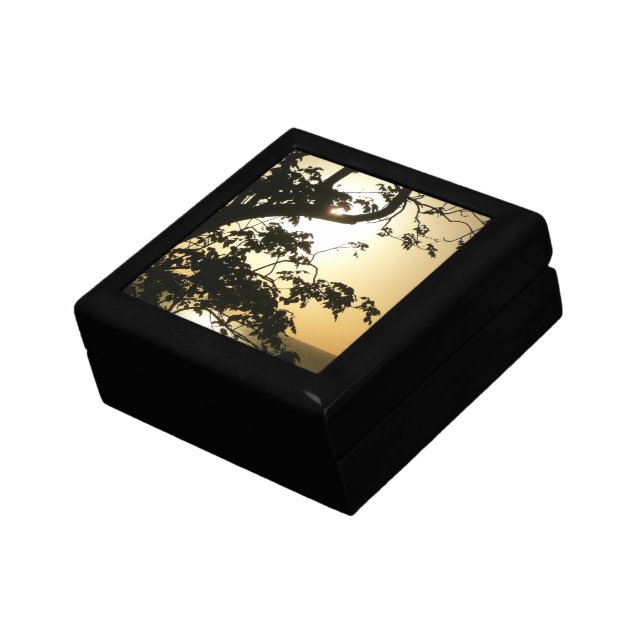Sunset Through Trees II Tropical Photography Keepsake Box (Side)