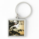 Sunset Through Trees II Tropical Photography Keychain