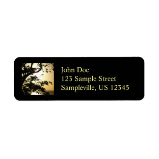 Sunset Through Trees II Tropical Photography Label