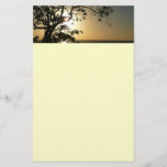 Sunset Through Trees II Tropical Photography Stationery