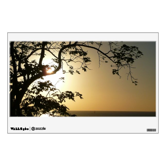 Sunset Through Trees II Tropical Photography Wall Sticker (Front)