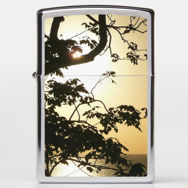 Sunset Through Trees II Tropical Photography Zippo Lighter (Front)