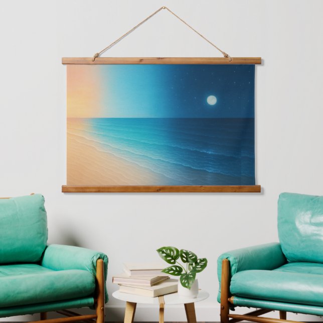 Sunset to Moonlight Ocean Tapestry (Living Room)