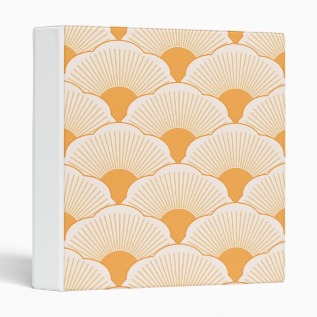 Sunset, tonal orange, concrete texture 3 ring binder (Front/Spine)
