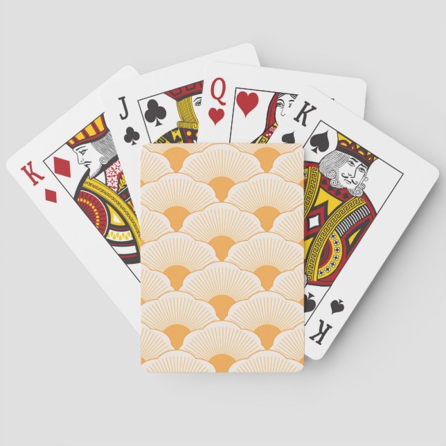 Sunset, tonal orange, concrete texture poker cards (Back)