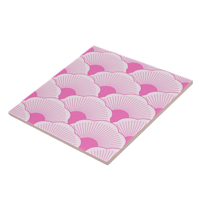 Sunset, tonal pink, concrete texture ceramic tile (Side)