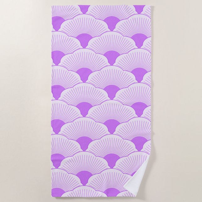 Sunset, tonal violet, concrete texture beach towel (Front)