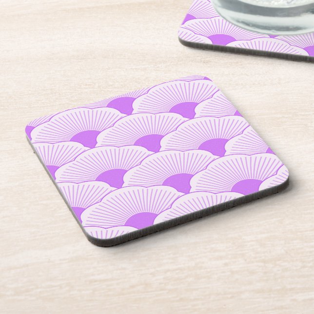 Sunset, tonal violet, concrete texture beverage coaster (Left Side)