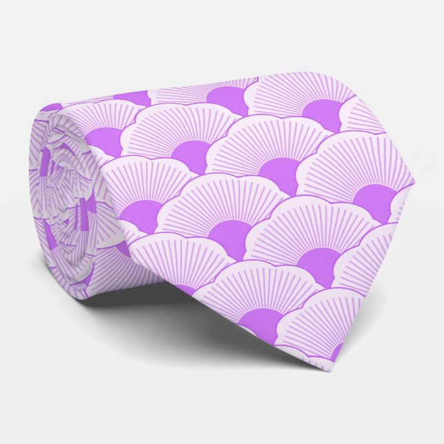 Sunset, tonal violet, concrete texture neck tie (Rolled)