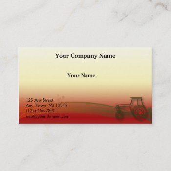 Sunset Tractor Illustration Business Card by BeSeenBranding at Zazzle