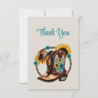 Sunset Trails: A Heartfelt Western Thank You Card
