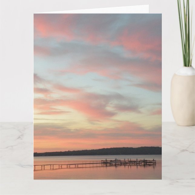 Sunset tranquility letterpress thank you card (Front)
