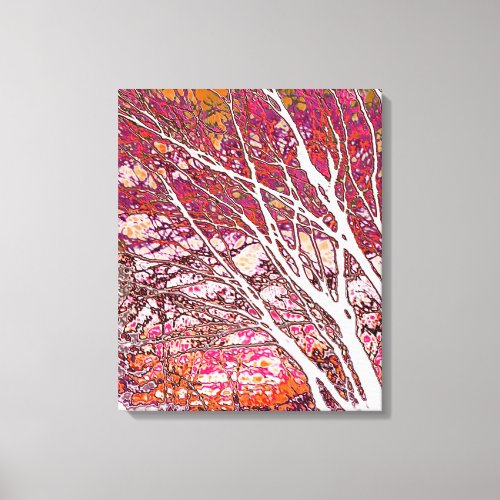 Sunset Tree at Winter Two Abstract Canvas Print