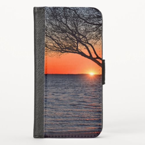 Sunset Tree Silhouette Wallet iPhone X Case