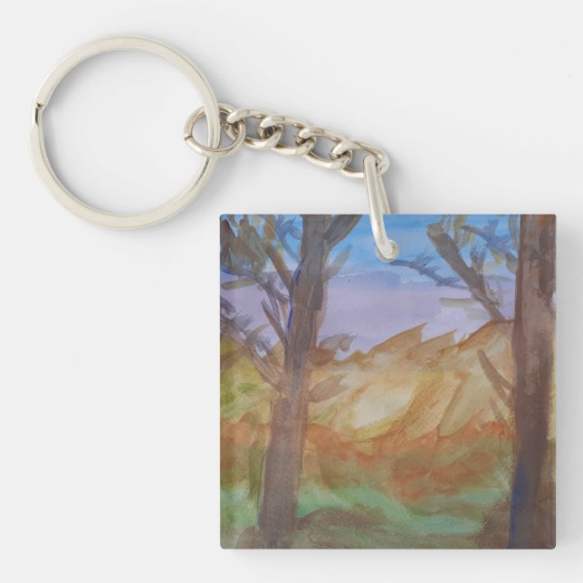 Sunset Trees Acrylic Keychain (Front)