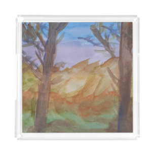 Sunset Trees  Acrylic Tray