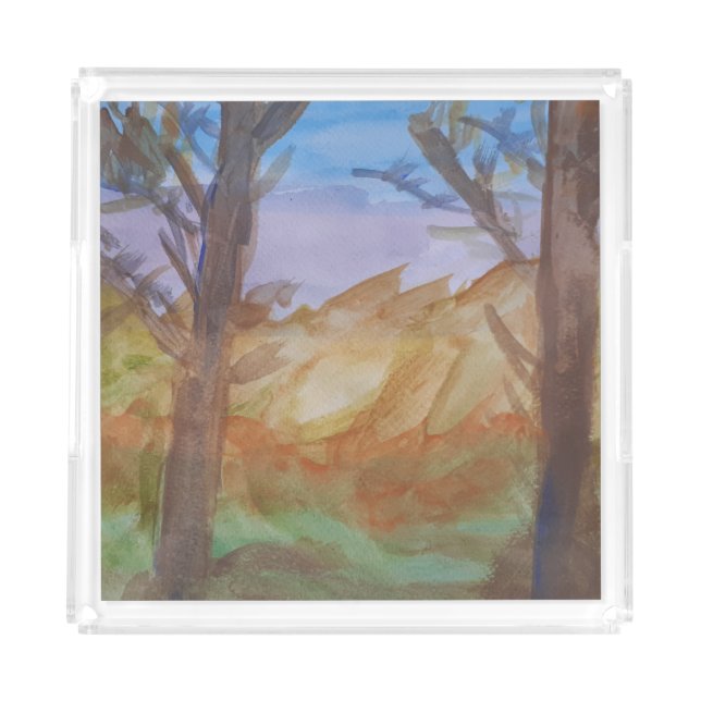 Sunset Trees  Acrylic Tray (Front)