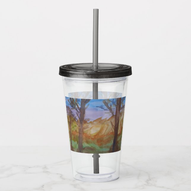 Sunset Trees Acrylic Tumbler (Front)