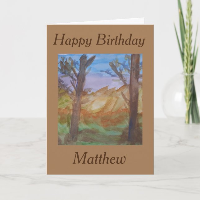 Sunset Trees Birthday Card (Front)