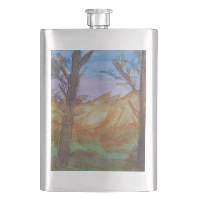 Sunset Trees Classic Flask (Front)