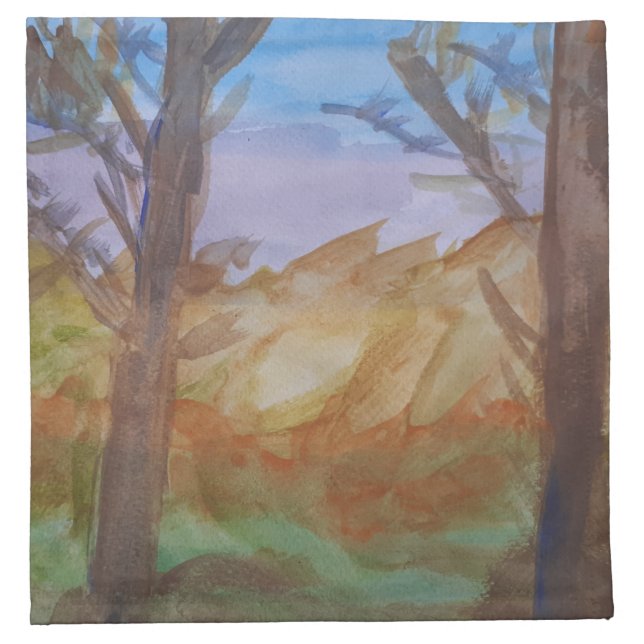 Sunset Trees Cloth Napkin (Front)