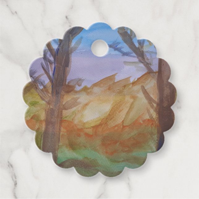 Sunset Trees Favor Tags (Front)