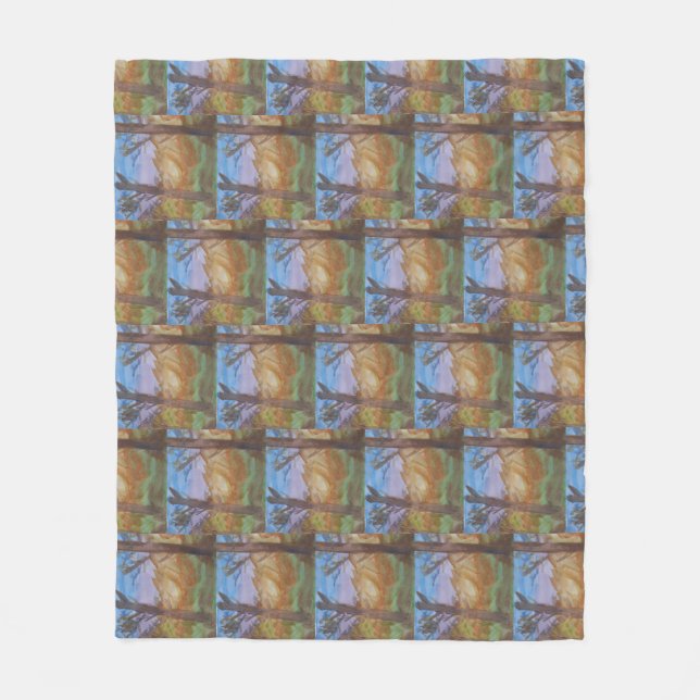 Sunset Trees  Fleece Blanket (Front)