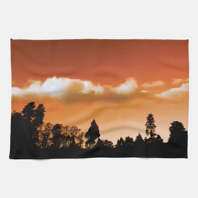 Sunset trees kitchen towel (Horizontal)