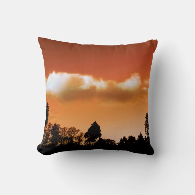 Sunset trees throw pillow (Front)