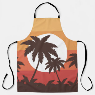 Sunset Tropical Palm Beach Vintage Apron