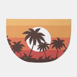 Sunset Tropical Palm Beach Vintage Doormat