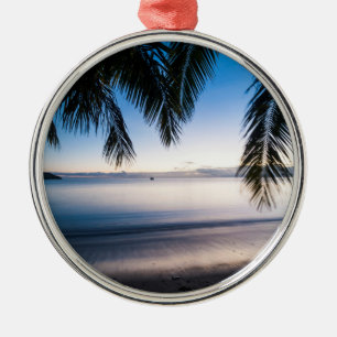 Sunset Tropical Seascape, Fiji Metal Ornament