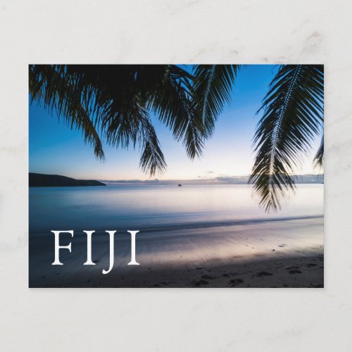 Sunset Tropical Seascape Fiji Postcard