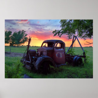 Sunset Truck Poster