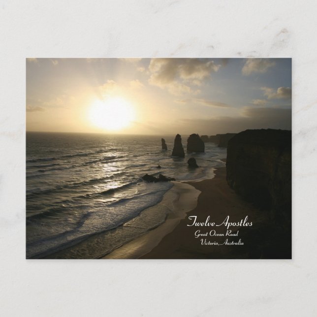 Sunset, Twelve Apostles, Great Ocean Road Postcard (Front)