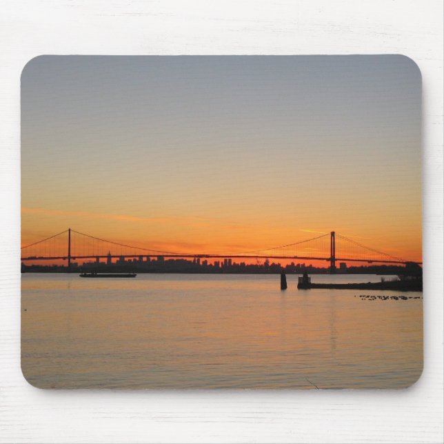 Sunset under the Whitestone bridge Mouse Pad (Front)