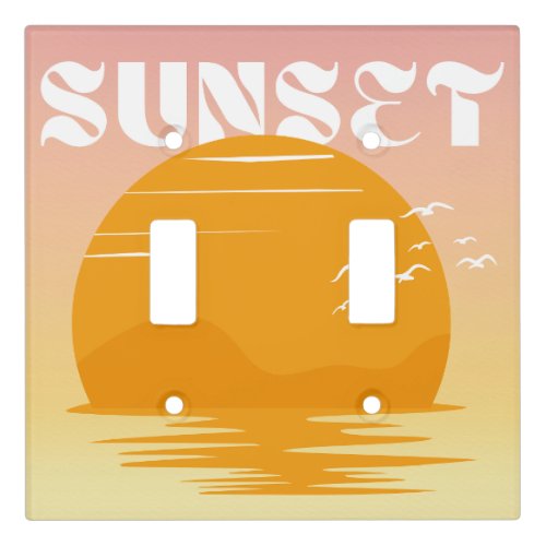 Sunset Vacation Beach Summer Retro Font  Light Switch Cover