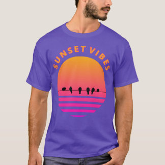 sunset vibes with birds vintage T-Shirt
