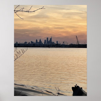 Sunset View of Philadelphia Poster