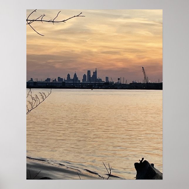 Sunset View of Philadelphia Poster (Front)