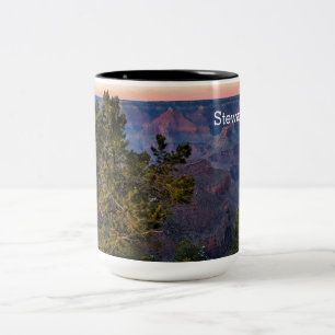 Sunset View Pine Tree Grand Canyon Arizona Desert Two-Tone Coffee Mug